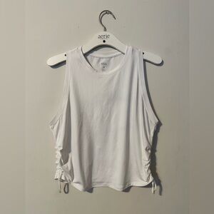 DSG Cropped high neck work out tank with ruched sides